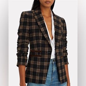 Veronica Beard Plaid Blazer in Black and Brown